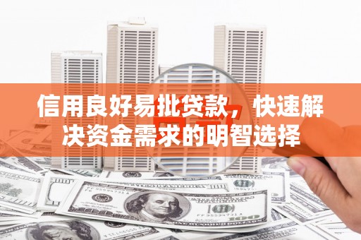 桥东信用良好易批贷款，快速解决资金需求的明智选择